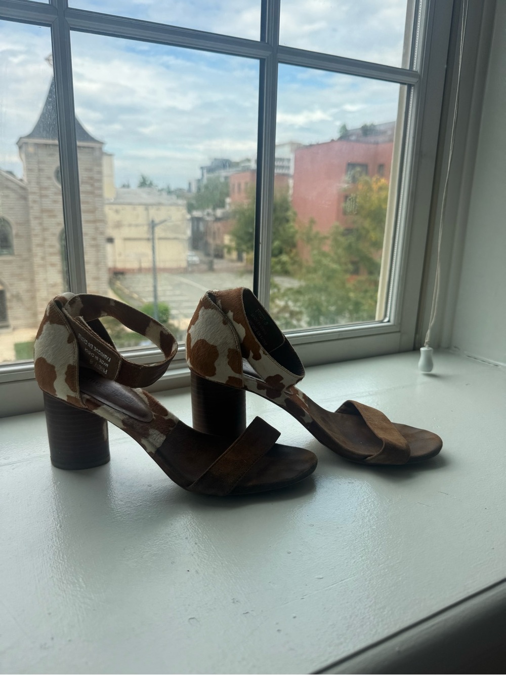 Jeffrey Campbell Purdy Cow Print Block Heels
